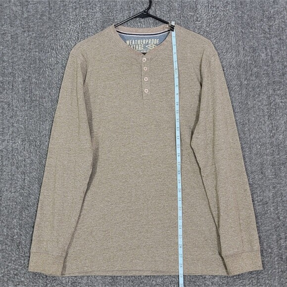 Weatherproof Vintage Henley Pullover Shirt Mens Large Brown Long Sleeve Tee - Picture 3 of 12